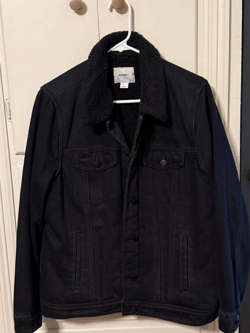 Old Navy Black Sherpa Lined Denim Jacket